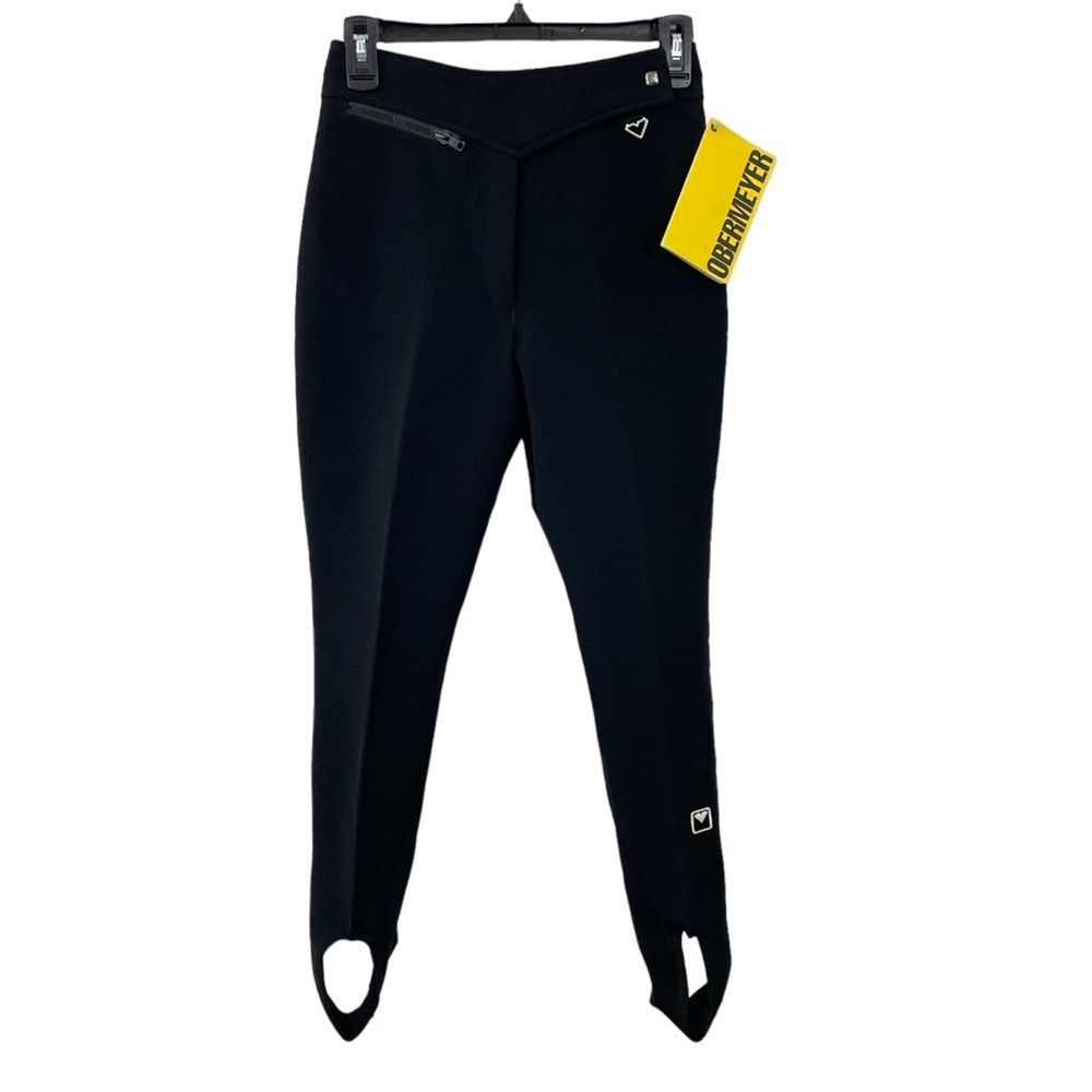 NWT Obermeyer Vintage Ski Stirrup Pants Juniors Girls Size‎ 16 Black Wool Blend